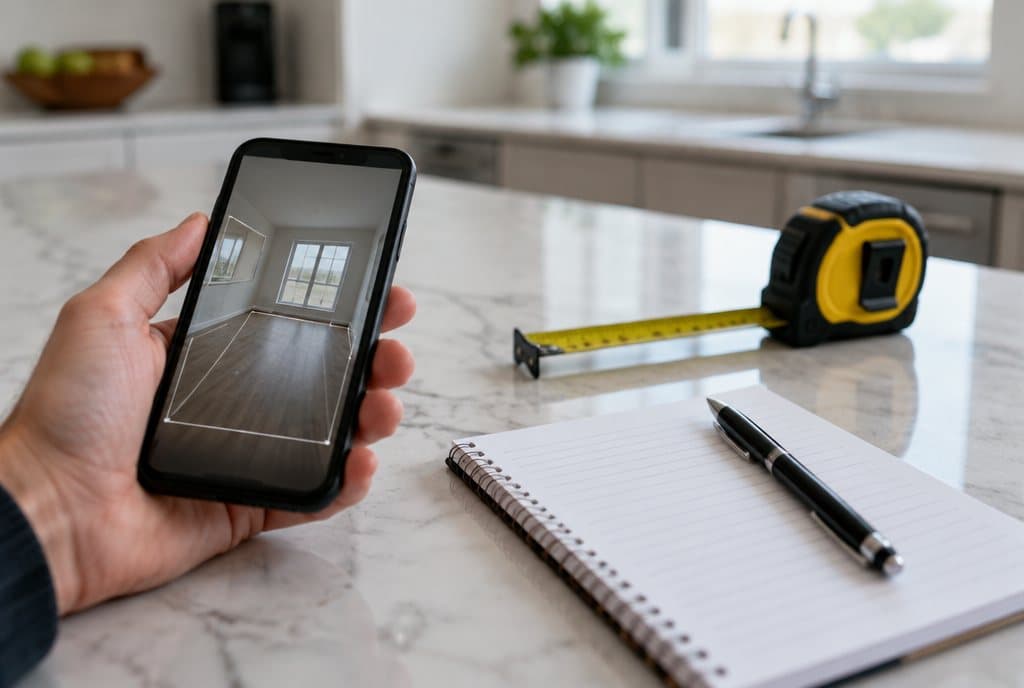 Measuring a room for a cleaning estimate